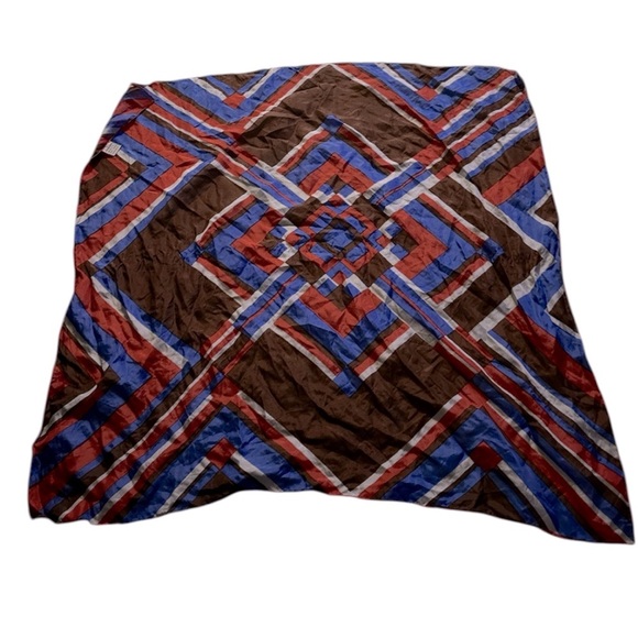 Vintage silk Geometric Multicolor scarf - Picture 10 of 10